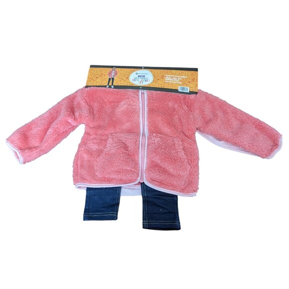 Members Mark Matching Set 3 piece Girls Top Pants Coat Jacket Woodland Owl Trees - Picture 3 of 12